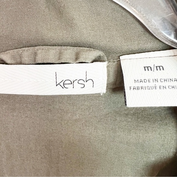 KERSH OLIVE GREEN ZIP SNAP FRONT UTILITY JACKET WOMENS SZ MEDIUM - Picture 4 of 6